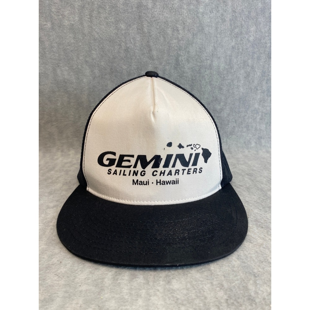 Trucker Hat Gemini Sailing Charters Maui‎ Hawaii Black White Snapback Cap